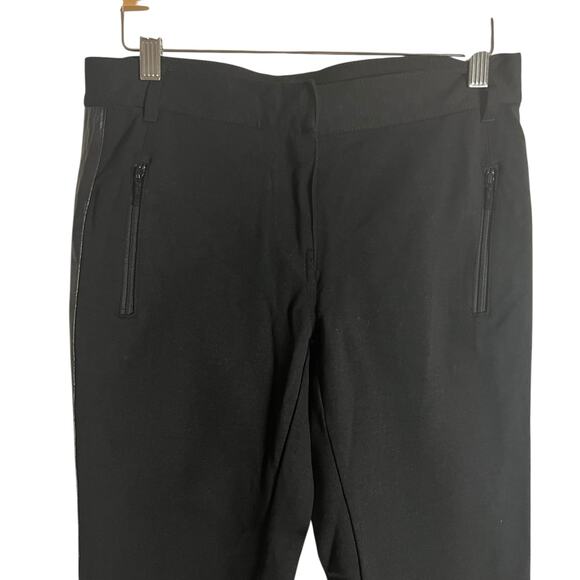 INC International Concepts Black Skinny Faux Leather Side Stripe Pants Size 8 - Picture 2 of 9